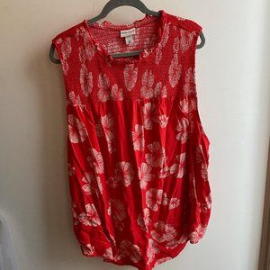 Target Ava & Viv Red Sleeveless Blouse 4X